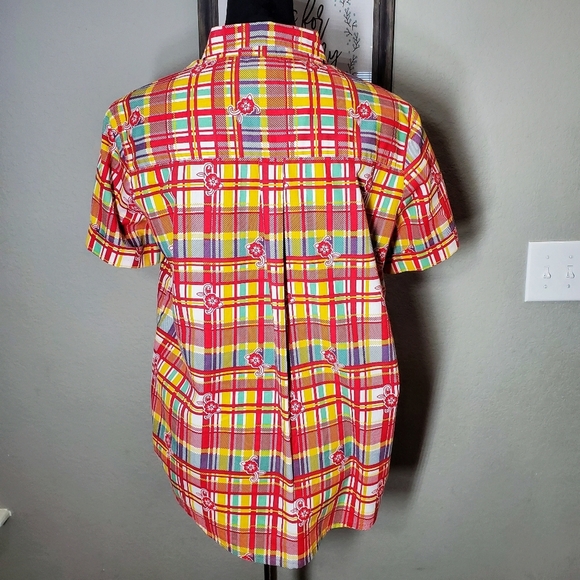 Vintage 1990s Adeiau Delafield Plaid Button Up Camp Shirt Women's Size Large - Picture 15 of 16